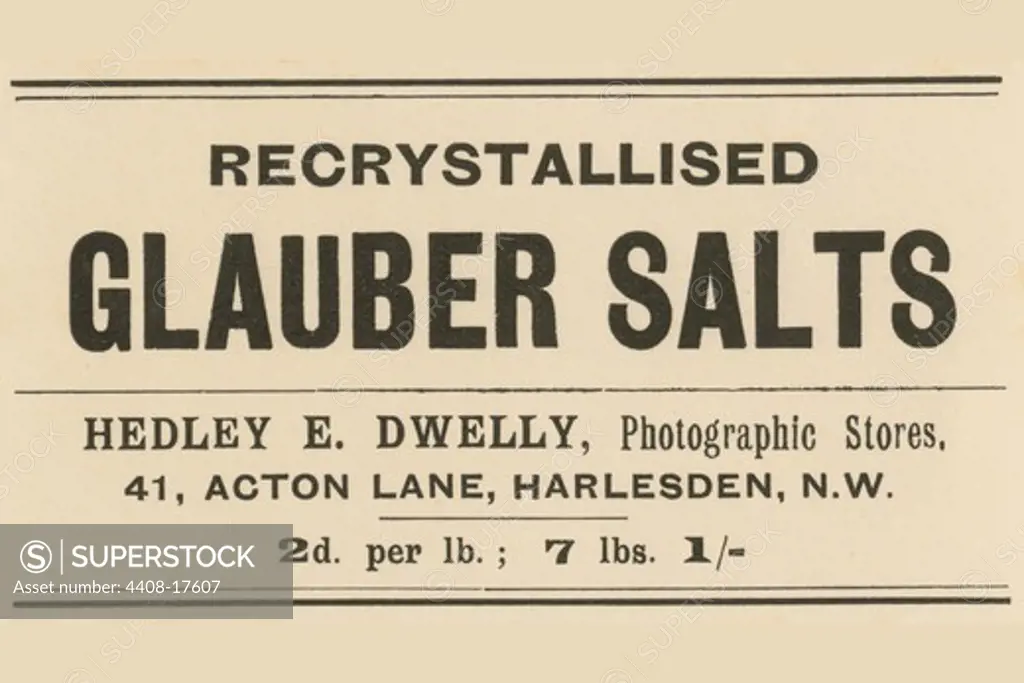 Recrystallized Glauber Salts, Medical - Potions, Medications, & Cures