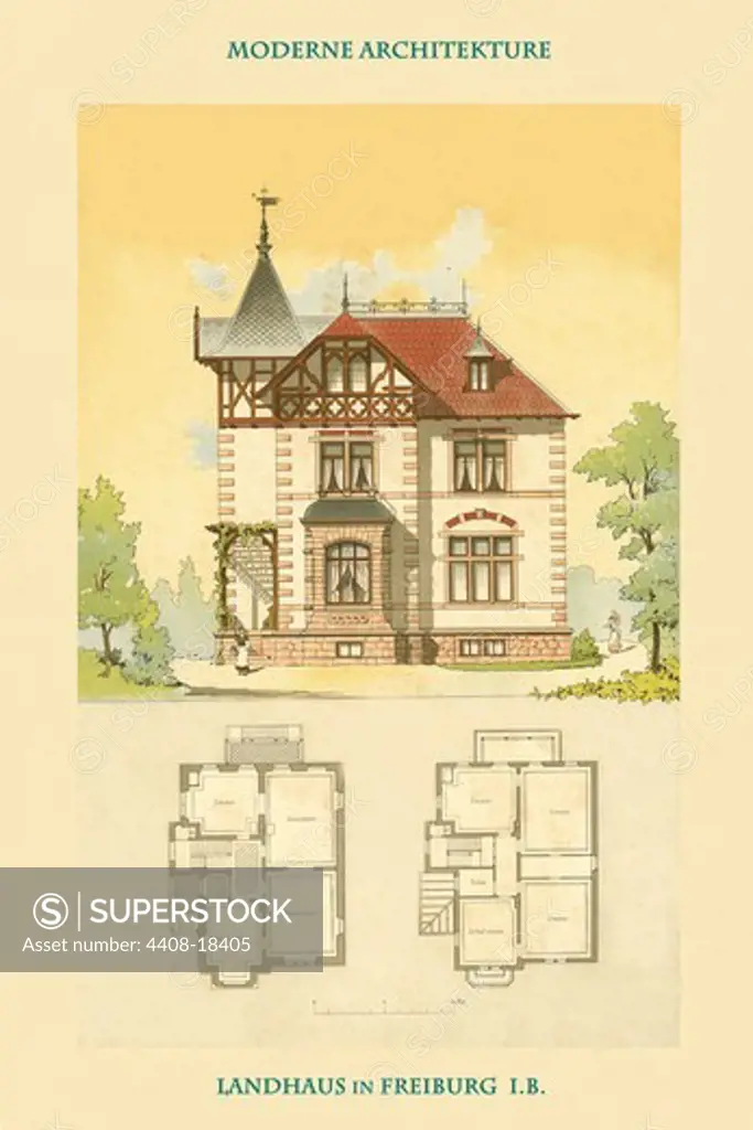 Country Home in Freiburg, Germany 1890-1930