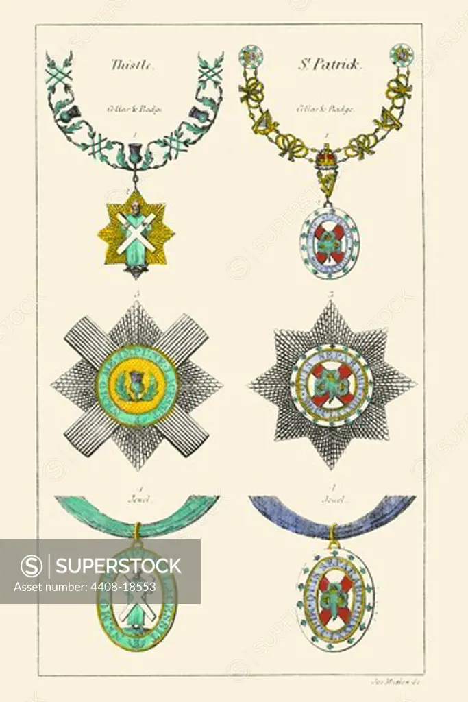 Orders of the Thistle & St. Patrick, Heraldry - Crests