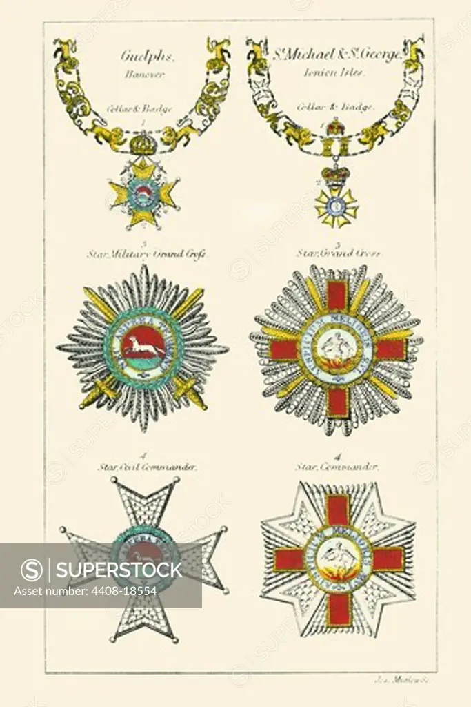 Order of the Geulfs, St. Michael & St. George, Heraldry - Crests