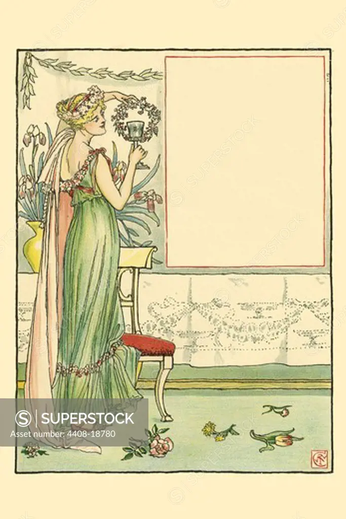 Beautiful May, sweetness in speech proposed health to their host, Walter Crane - Beauty & the Beast