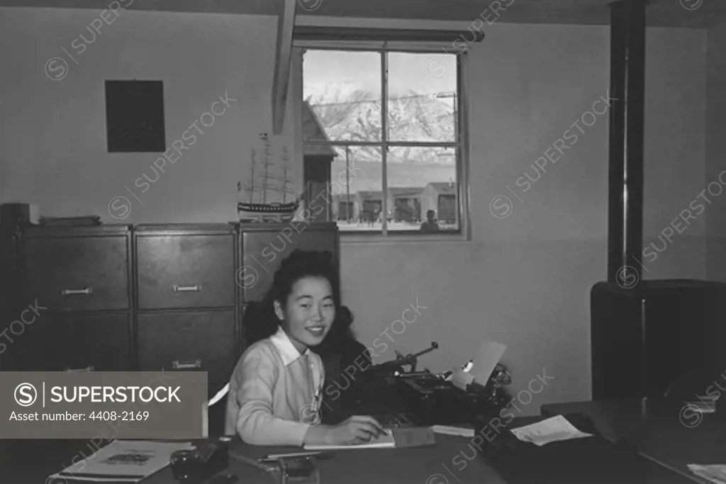 Yoshiko Joan Mori, stenographer in Education Office, Ansel Adams