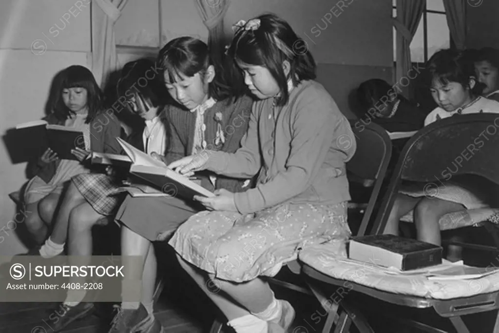 Children at Sunday school class, Ansel Adams