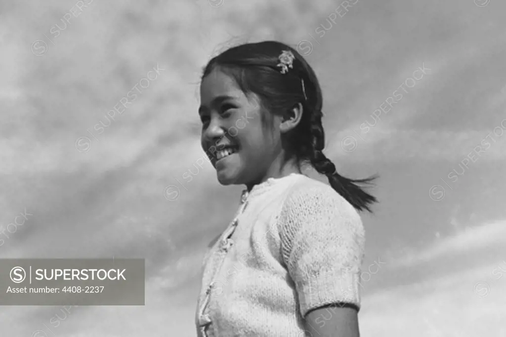 Girl smiling , Ansel Adams
