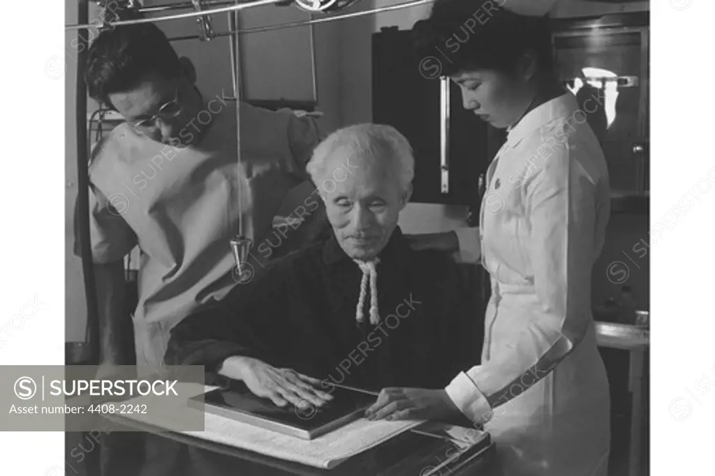 Nurse Aiko Hamaguchi, Harry Sumida and Michael Yonemetsu i.e., Yonemitsu in hospital, Ansel Adams