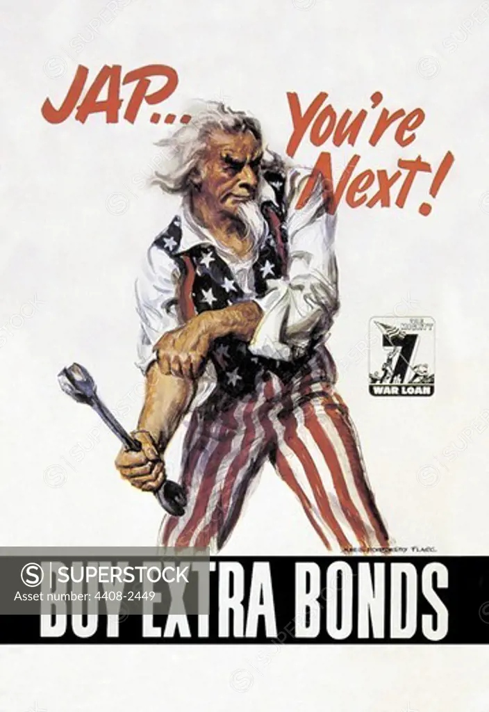 Japan You're Next! Buy Extra Bonds!, World War I - Flagg & Christy