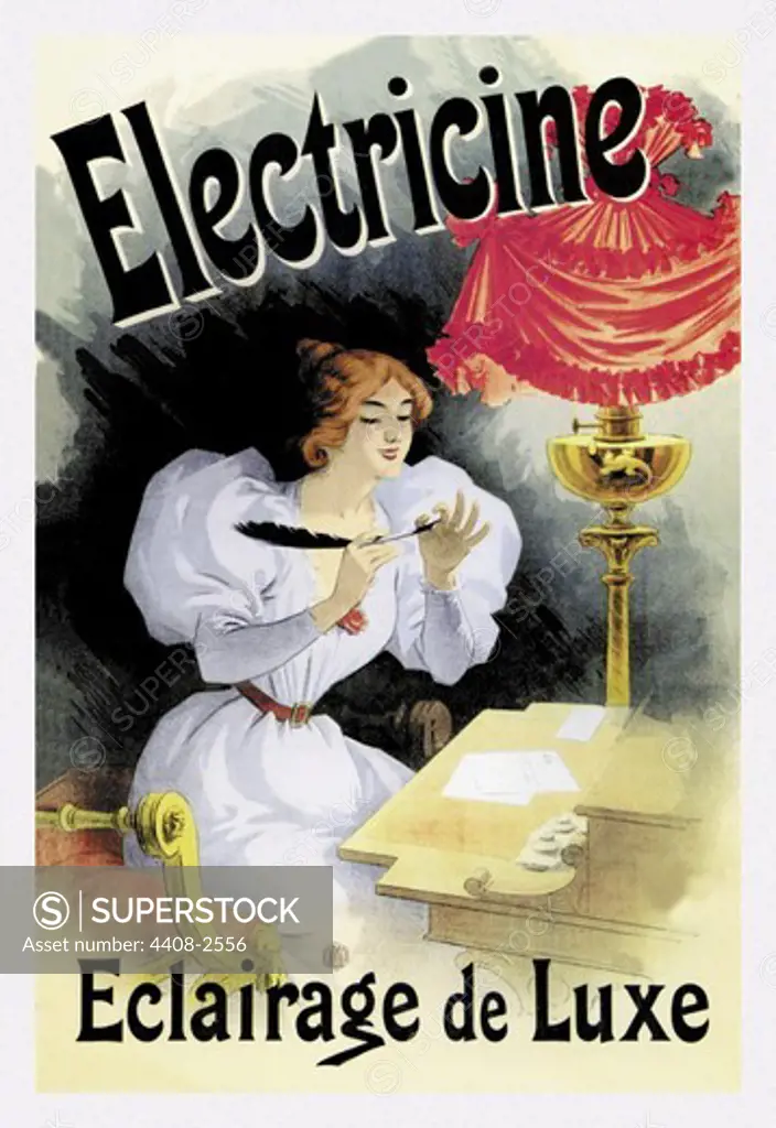 Electricine - Eclairage de Luxe, Belle Epoque Poster Art