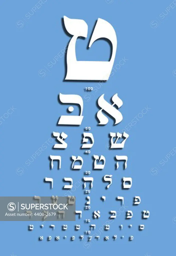 Yiddish Eye Chart, American Judaica