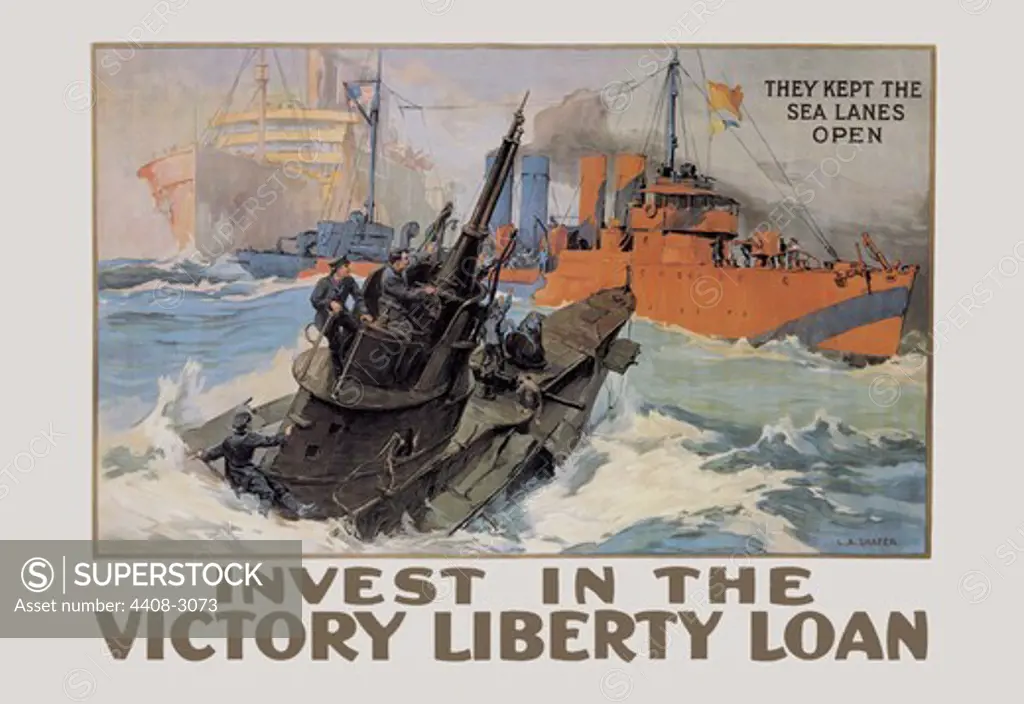 They Kept the Sea Lanes Open - Invest in the Liberty Loan, World War I