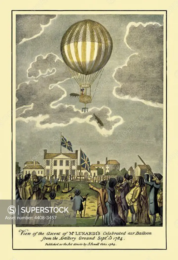 Ascent of Lunardi's Balloon, Hot Air Balloons & Derigibles