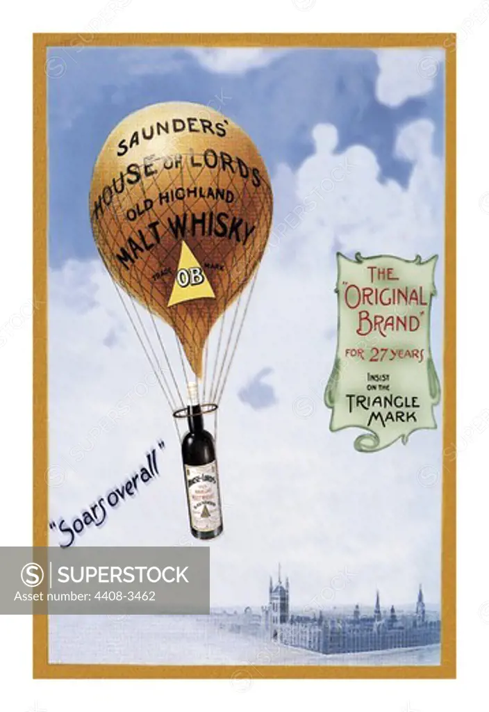 Saunders's House of Lords Whiskey , Hot Air Balloons & Derigibles