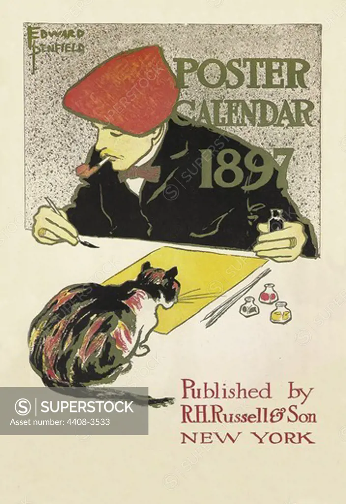 Poster Calendar 1897, Cats