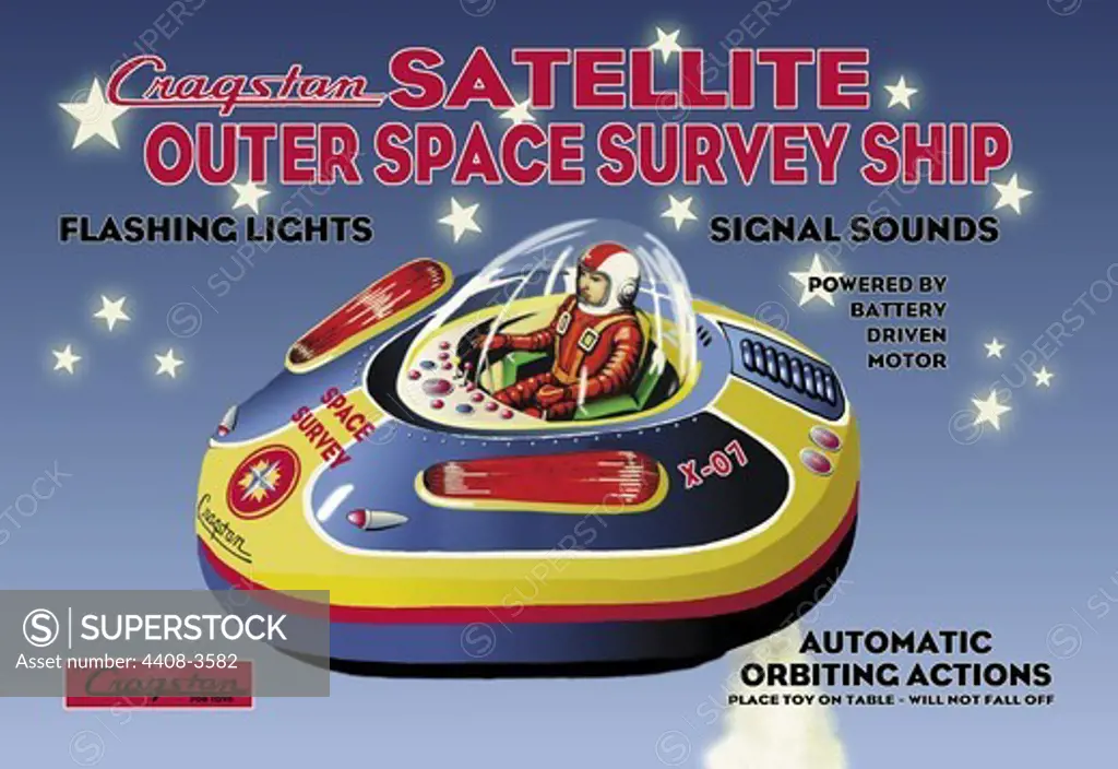 Cragston Satellite Outer Space Survey Ship, Robots, ray guns & rocket ships
