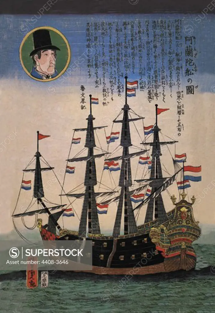 Pictures of Dutch Ship, Japanese Prints - Yokohama Namban - Foreigners