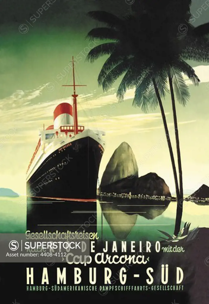 Hamburg to Rio de Janeiro on the Cap Arcona Steamship, Ships - Cruise