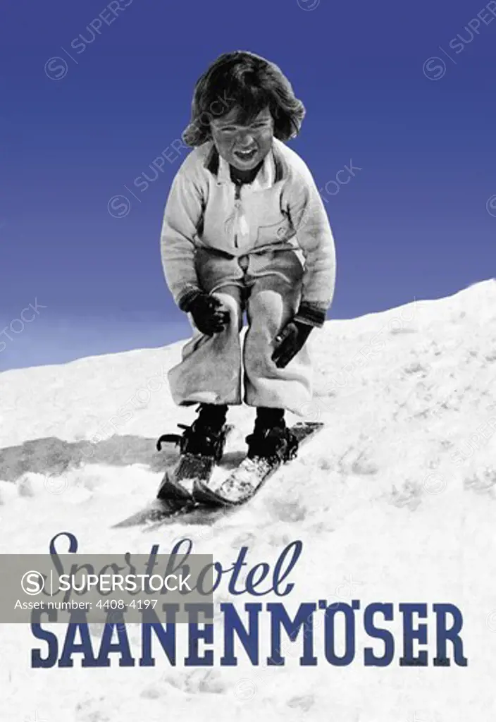 Sporthotel Saanenmoser: Little Girl Skiing, Skiing