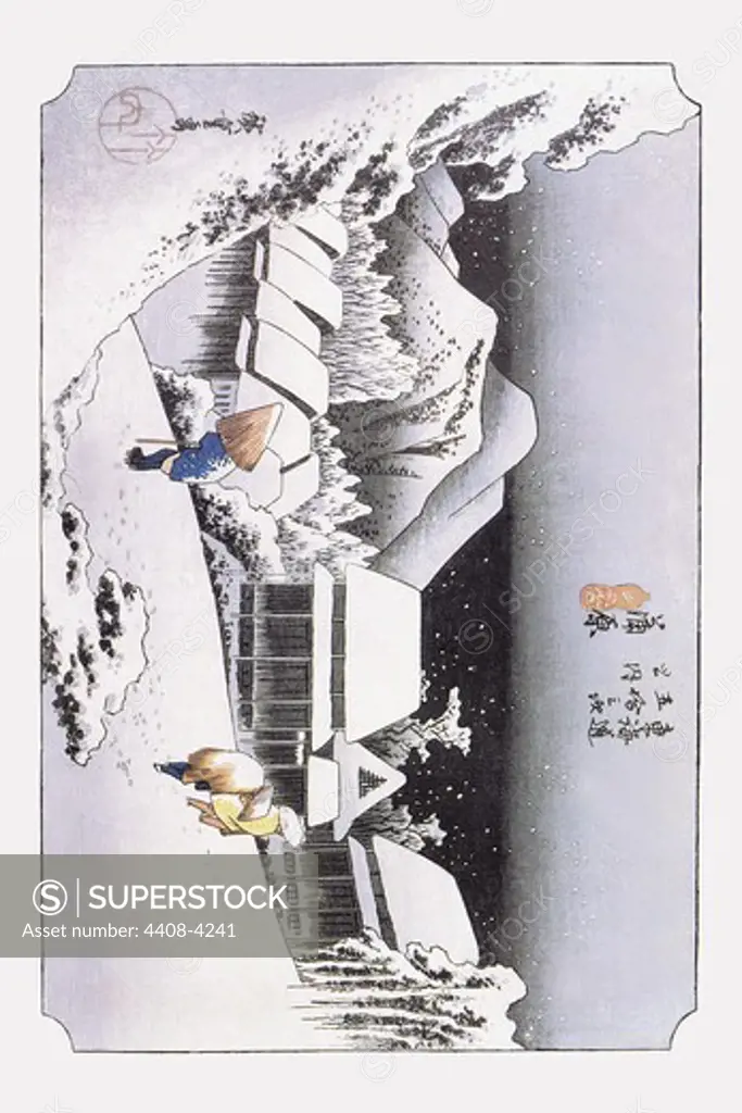 Night Snow at Kambara (Kambara Yoru No Yuki), Japanese Prints - Hiroshige