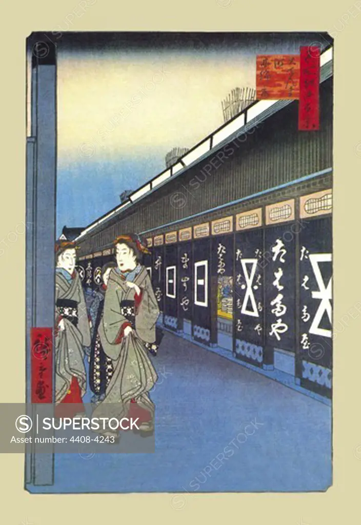 Floating World at Dusk, Japanese Prints - Hiroshige