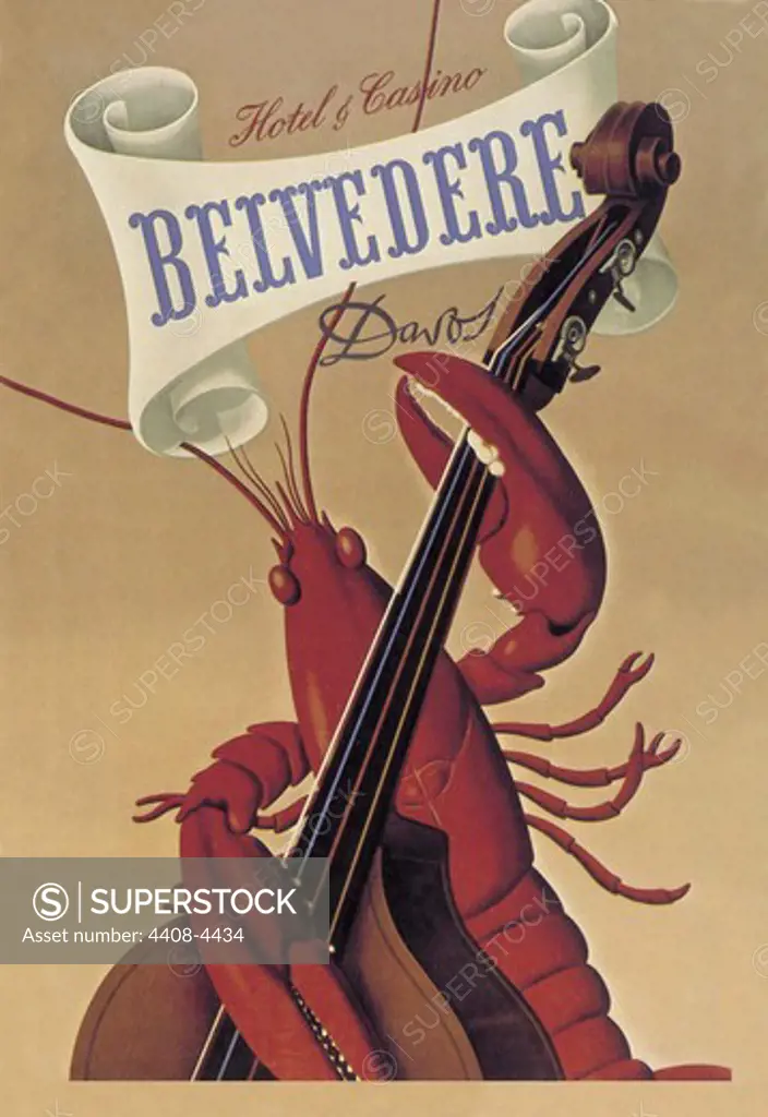 Lobster Musician at the Belvedere Hotel and Casino, Violin & Cello