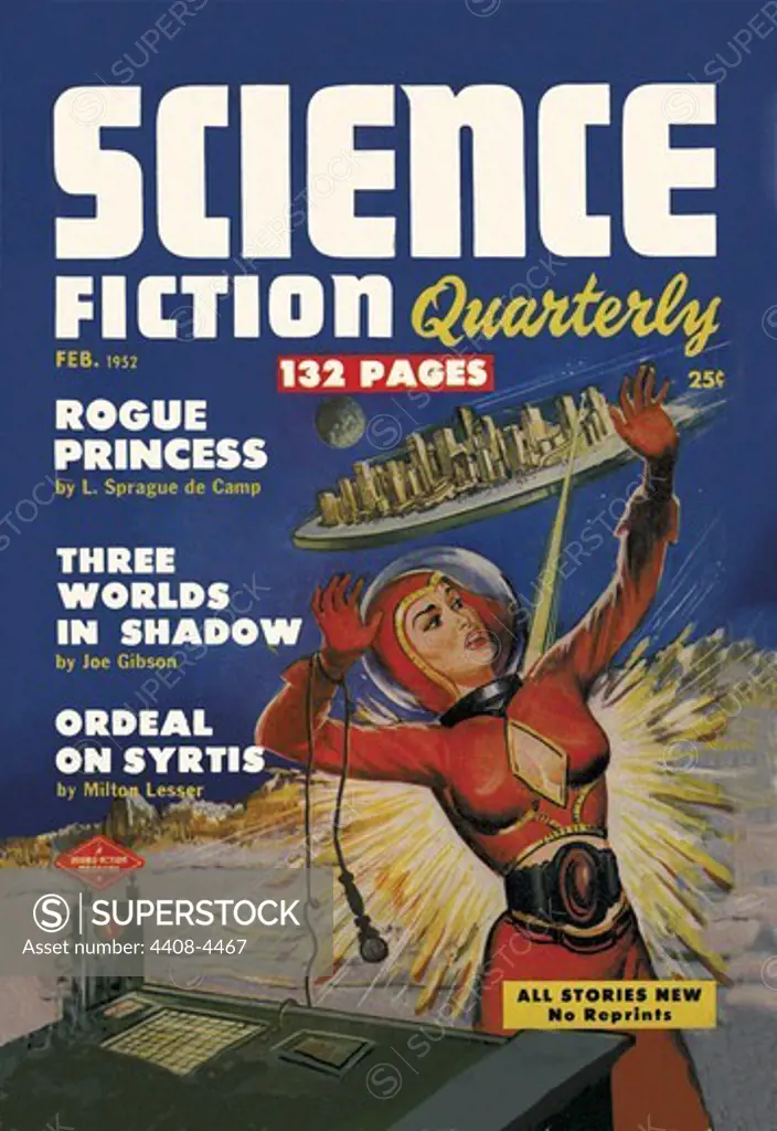Science Fiction Quarterly: Attack of the Flying City, Pulp Magazine Covers