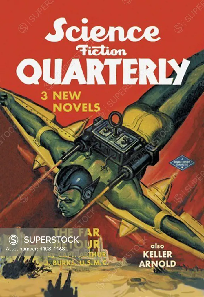 Science Fiction Quarterly: Rocket Man Attacks, Pulp Magazine Covers