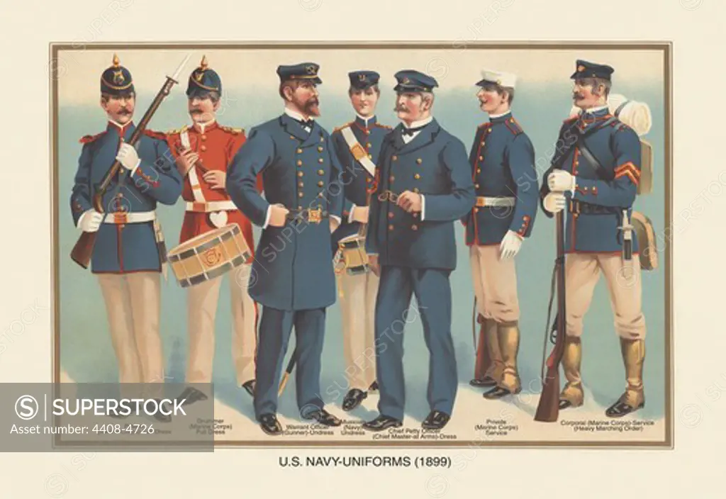U.S. Navy Uniforms 1899 #3, U.S. Navy 1776 - 1899