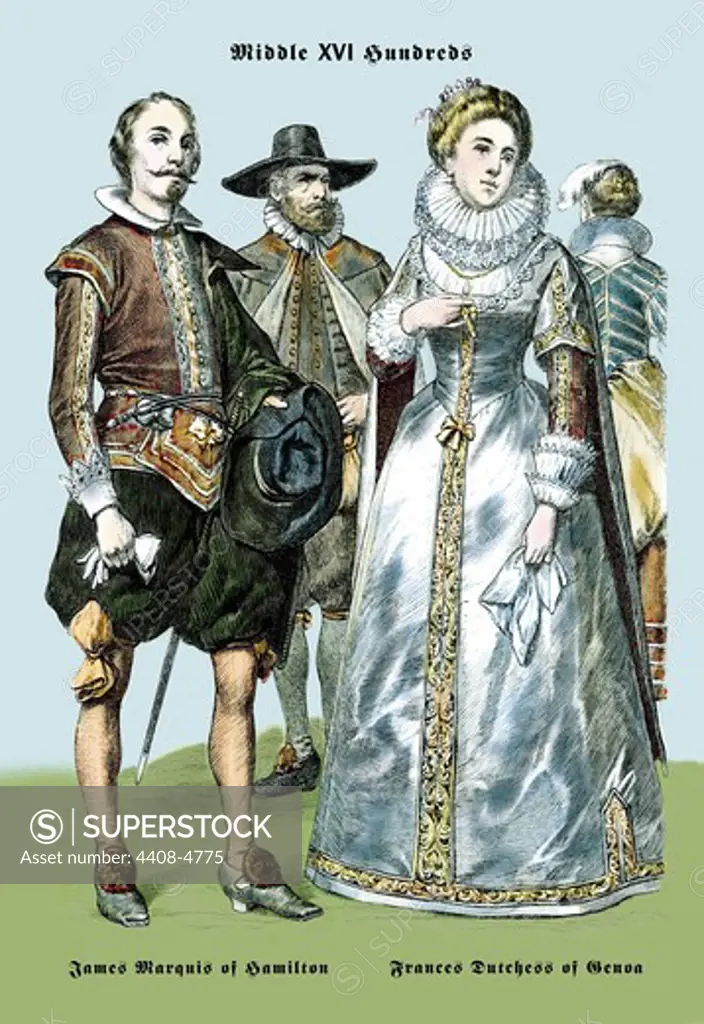 James Marquis of Hamilton and Francis Dutchess of Genoa, Court Costumes 400 - 800 CE
