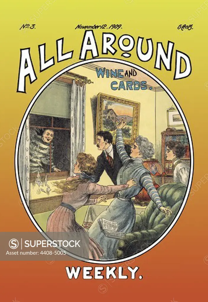 All Around Weekly: Wine and Cards, Victorian Children's Literature - All Around