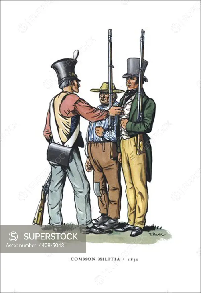 Common Militia, 1830, U.S. Army
