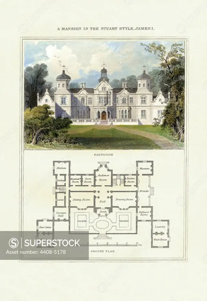 Mansion in the Stuart Style, James I, English Domestic
