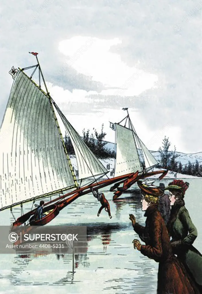 Ice Sailing Mishap, Victorian Sports