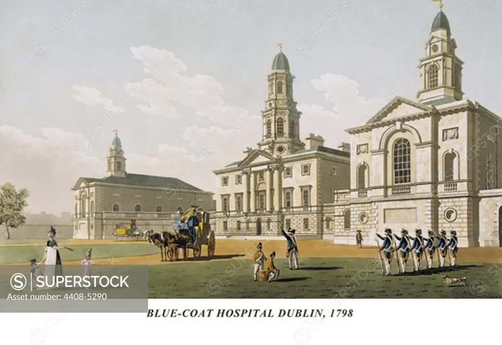 Blue-Coat Hospital Dublin, 1798, James Malton