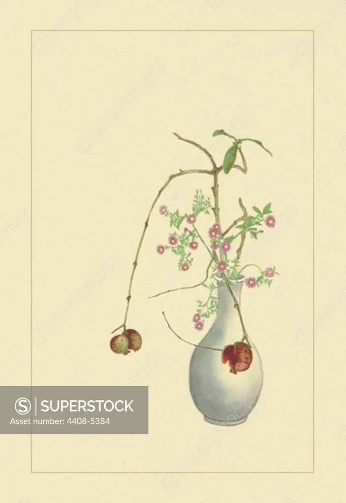 Pomegranate and Chrysanthemum, Ikebana
