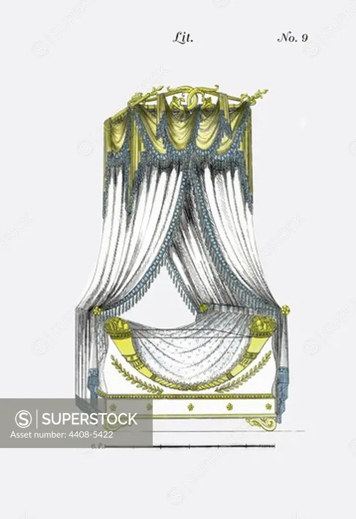 French Empire Bed No. 9, Interior Design - French Empire Beds