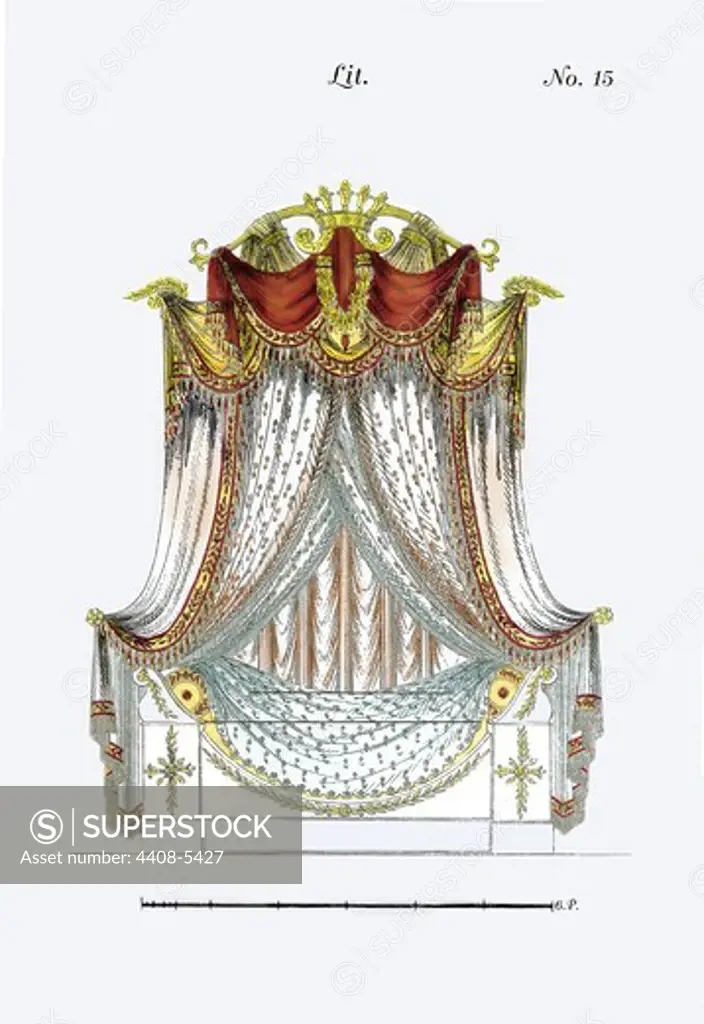 French Empire Bed No. 15, Interior Design - French Empire Beds