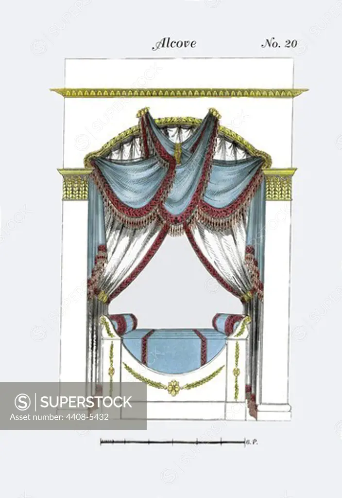 French Empire Alcove Bed No. 20, Interior Design - French Empire Beds