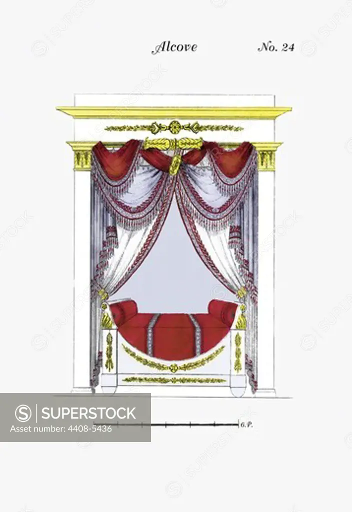 French Empire Alcove Bed No. 24, Interior Design - French Empire Beds