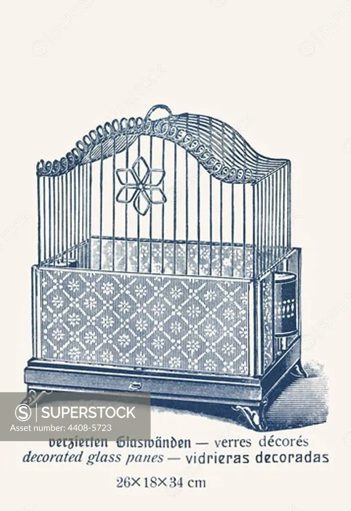 Ornate Blue Bird Cage A, Bird Cages