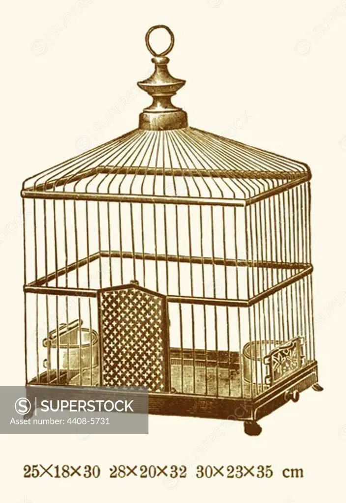 Ornate Brown Bird Cage J, Bird Cages