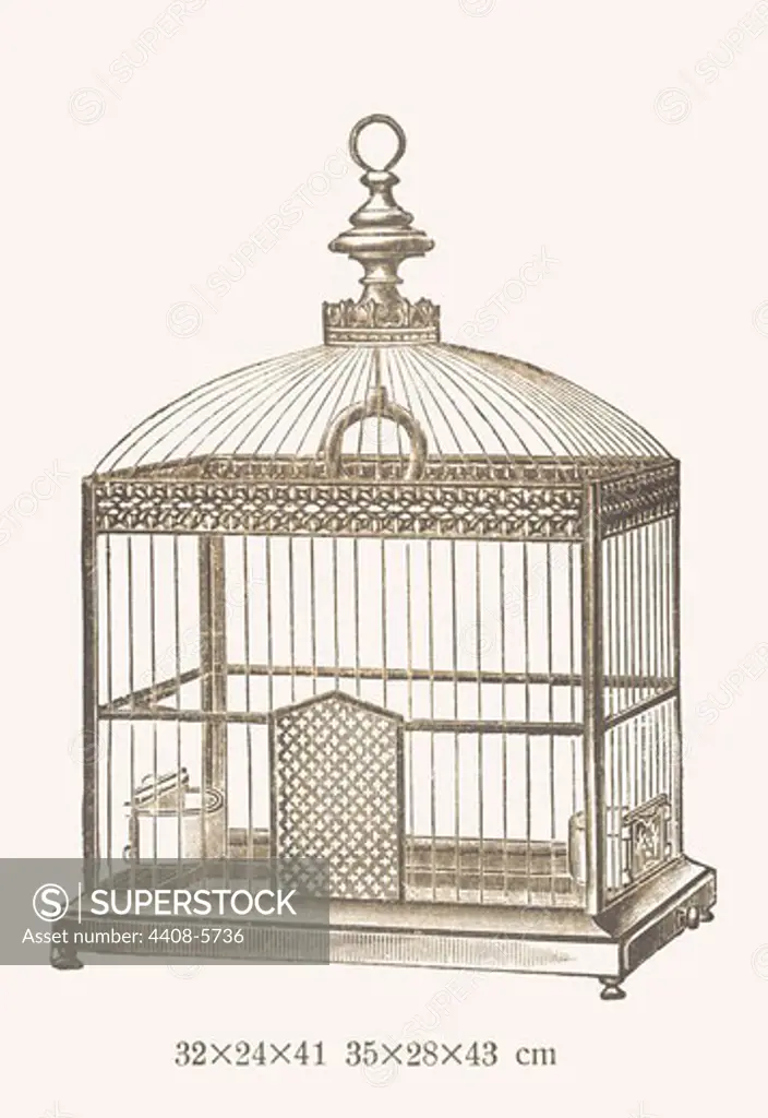 Ornate Black Bird Cage B, Bird Cages