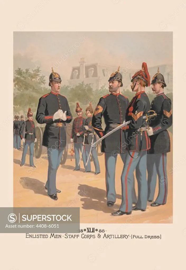 Enlisted Men, Staff & Artillery (Full Dress), U.S. Army