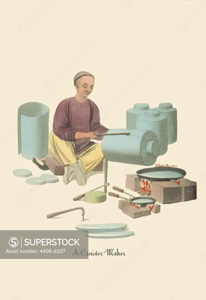 Canister Maker, China - Costumes & Occupations