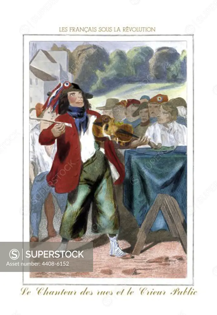 Chanteur des Rues et Le Crieur Public, French Revolution