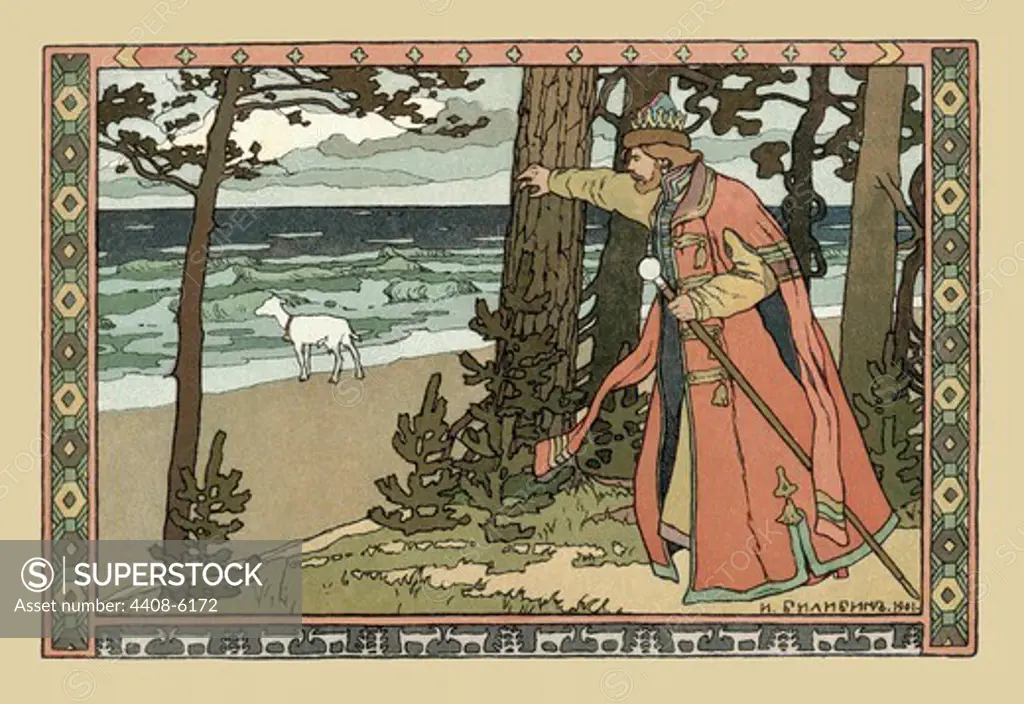 King and Goat, Bilibin - Russian Tales