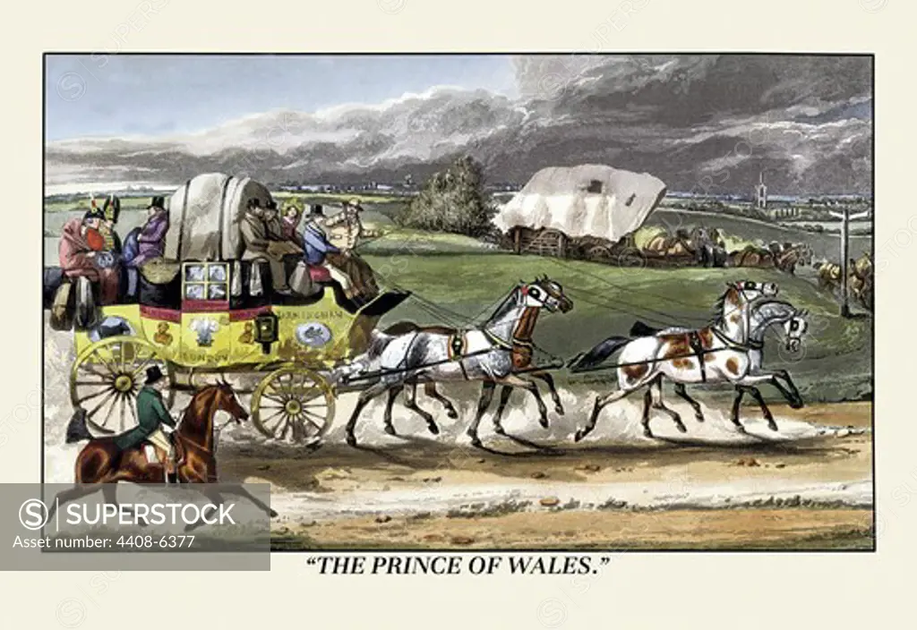 Prince of Wales Rides on a Horse-Drawn Carriage, Dogs