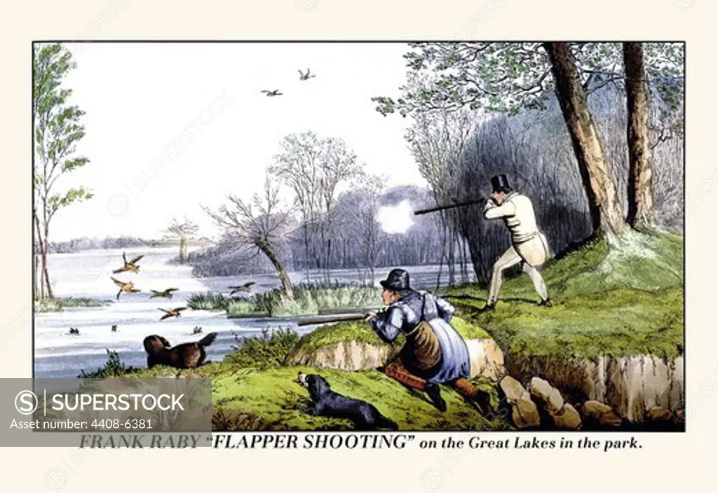 Frank Raby Flapper Shooting on the Great Lakes in the Park, Dogs