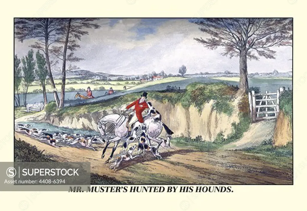 Mr. Muster's Hunted by his Hounds, Dogs