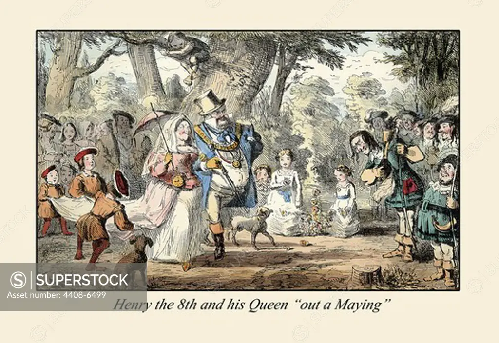 Henry VIII and His Queen ""Out a'Maying"", Comic History of England