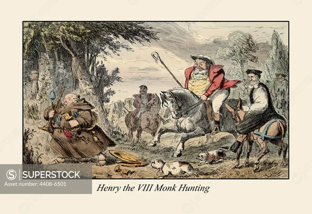 Henry VIII Monk Hunting, Comic History of England