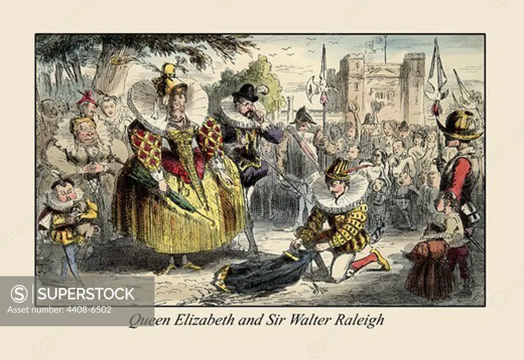 Queen Elizabeth and Sir Walter Raleigh, Comic History of England